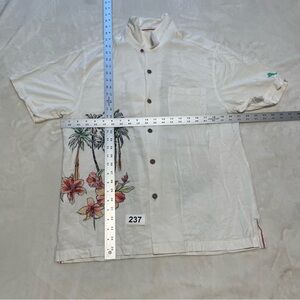 Tommy Bahama Cream Shirt with Floral and Palm Design